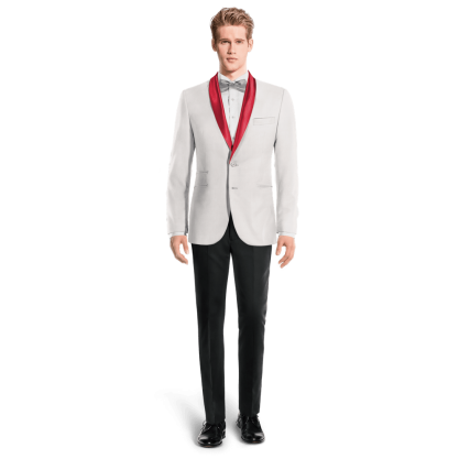 White rounded lapel Dinner Jacket