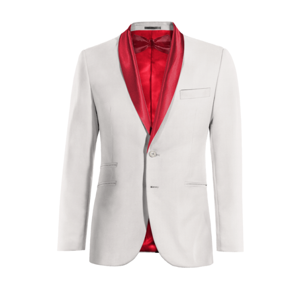 White rounded lapel Dinner Jacket