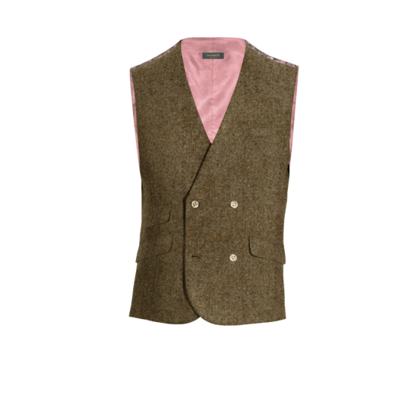 Brown Tweed double breasted Vest