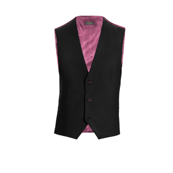 Black Polyester-Rayon Vest