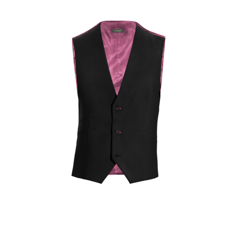 Black Polyester-Rayon Vest
