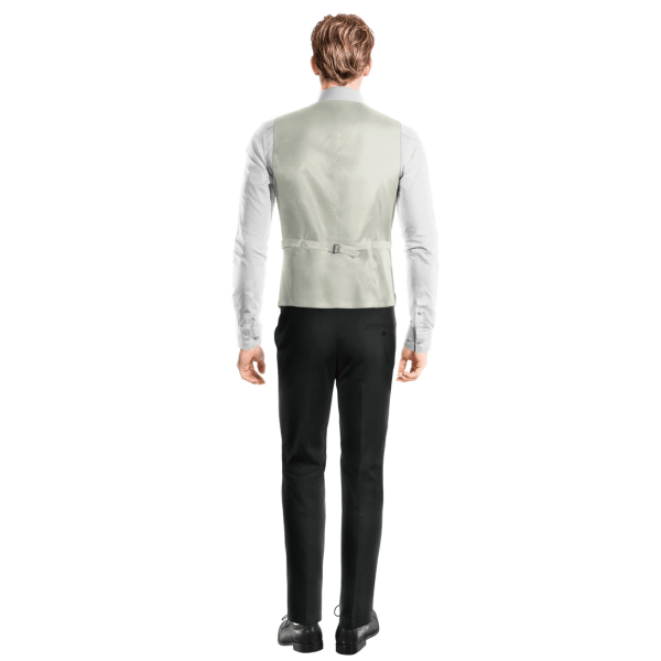 White Wool Blends shawl lapel double-breasted Vest