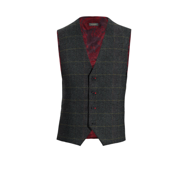 Blue Plaid Tweed Vest