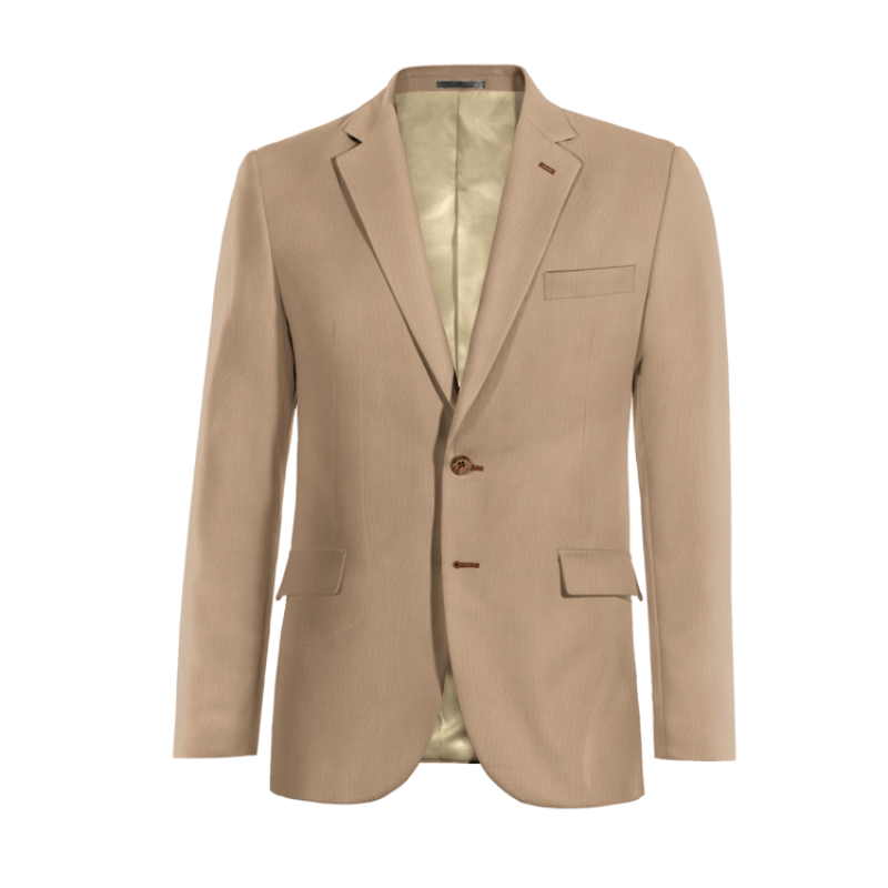 Beige Cotton Jacket with customized threads