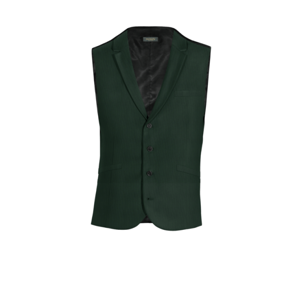 Green Wool Blends lapeled Vest