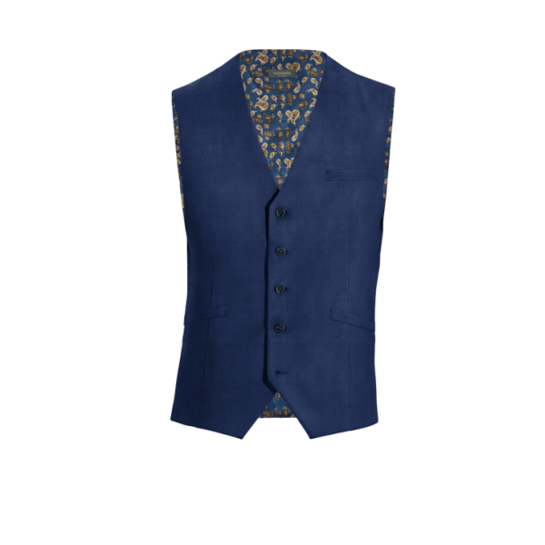 Blue Polyester-Rayon Vest