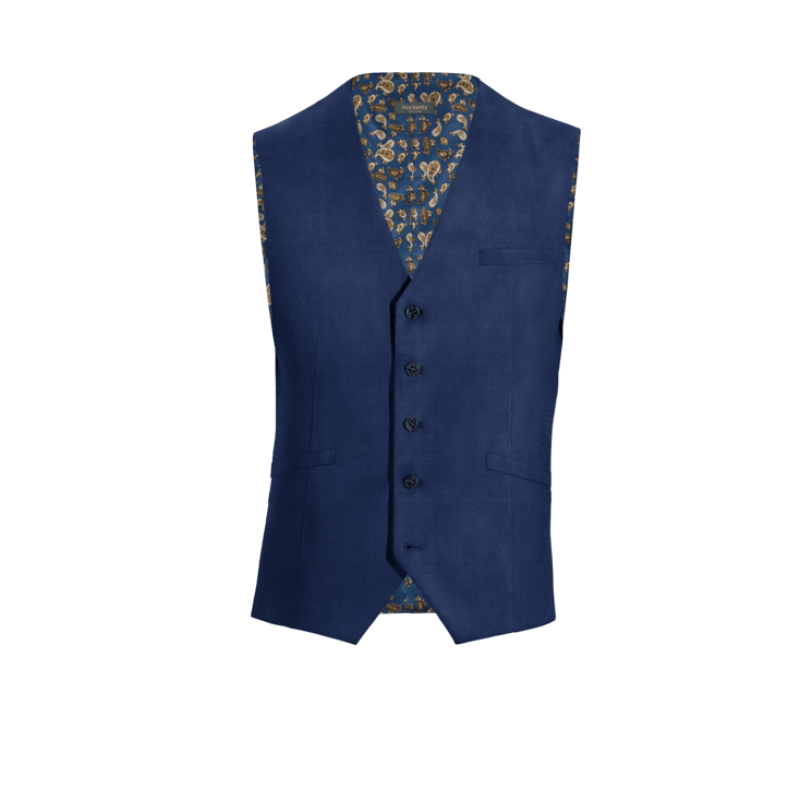 Blue Polyester-Rayon Vest