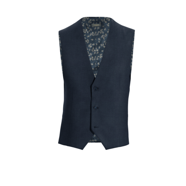 Navy Blue Polyester-Rayon Vest