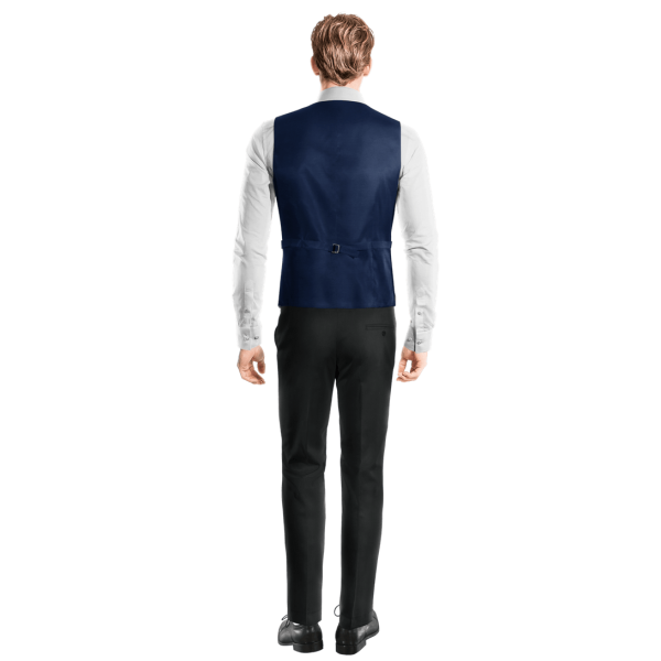 Blue Checkered Tweed Vest