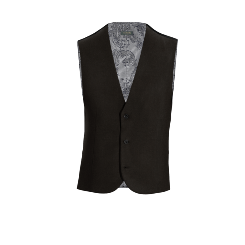 Charcoal Grey Wool-Silk Vest