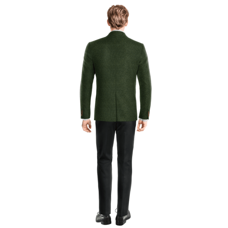 Green Tweed rounded lapel Suit Jacket with elbow patches