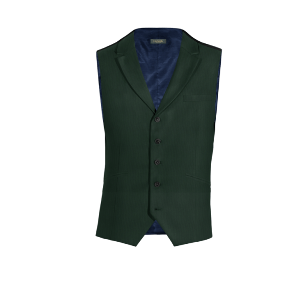 Green Wool Blends lapeled Vest