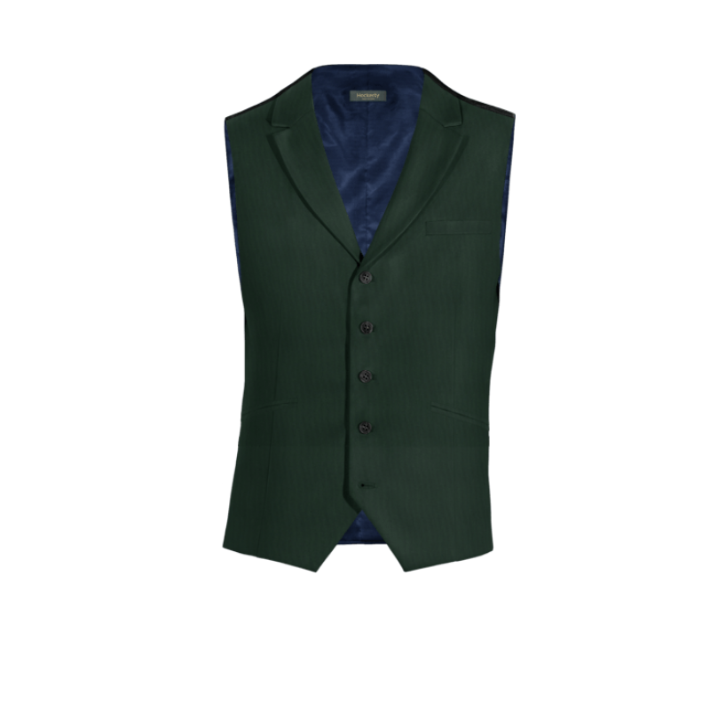 Green Wool Blends lapeled Vest