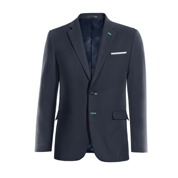 Blue Suit Jacket with pocket square