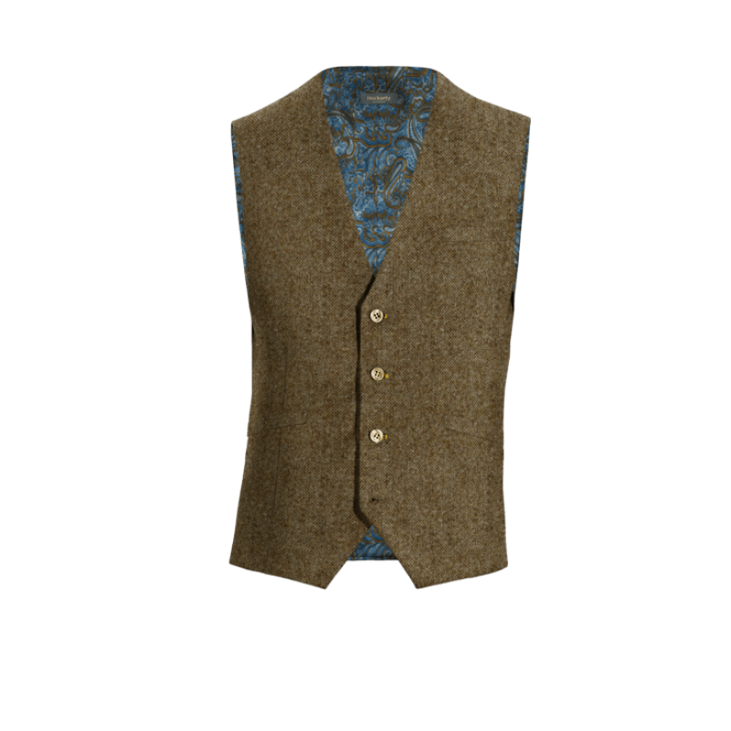 Brown rustic Tweed Vest