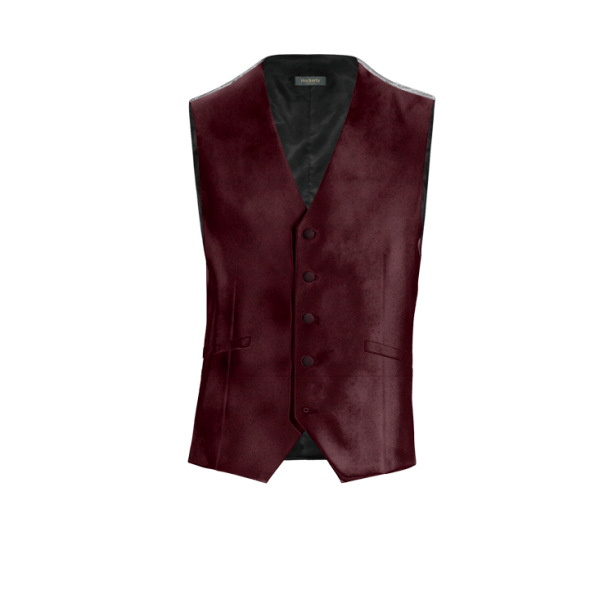 Burgundy Velvet Suit Vest