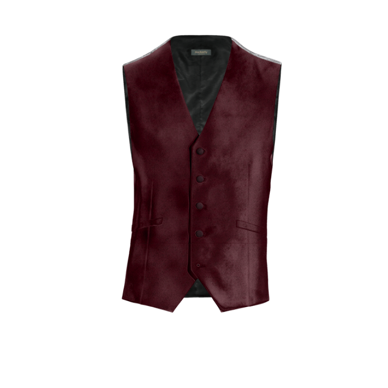 Burgundy Velvet Suit Vest