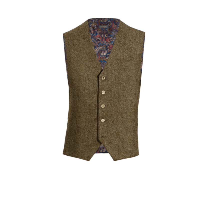 Brown rustic Tweed Vest