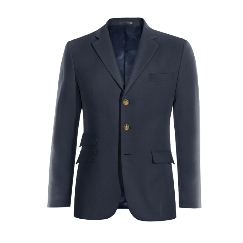 Blue Wool Blends 3 buttons Jacket