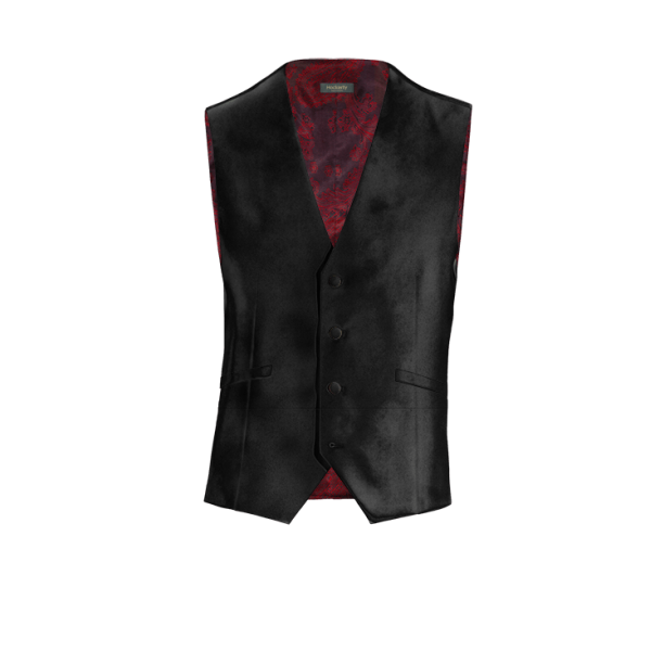 Black Velvet Vest with brass buttons