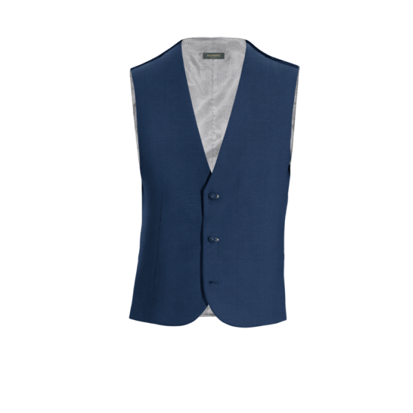 Royal Blue Wool Blends Suit Vest