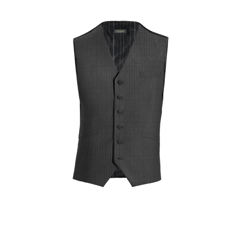 Dark Grey striped wool Vest
