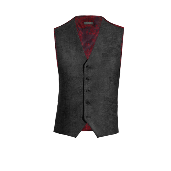 Black paisley Velvet Dress Vest