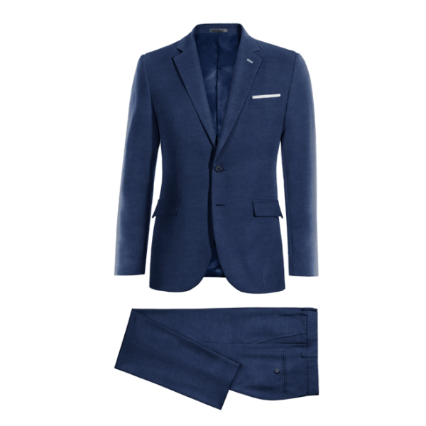 Blue linen Suit with handkerchief