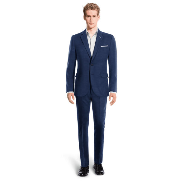 Blue linen Suit with handkerchief