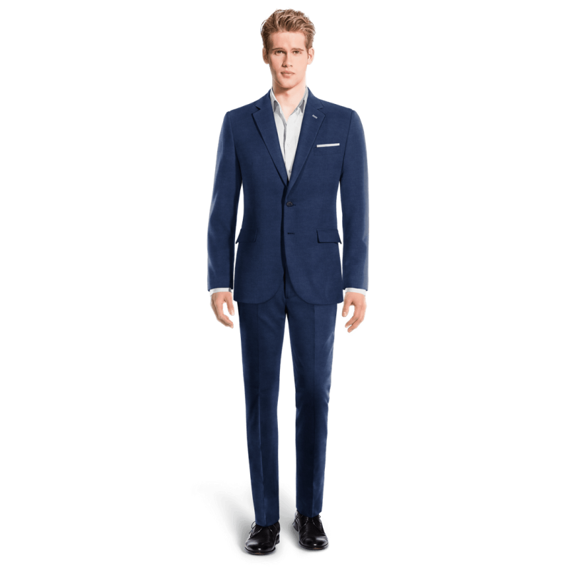 Blue linen Suit with handkerchief