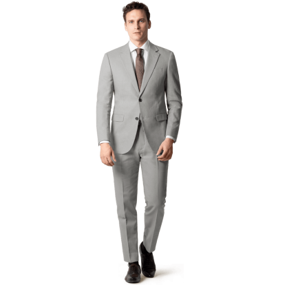 Grey Cotton-Linen Suit