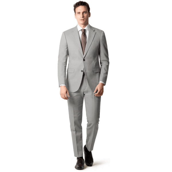 Grey Cotton-Linen Suit