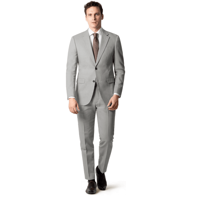 Grey Cotton-Linen Suit