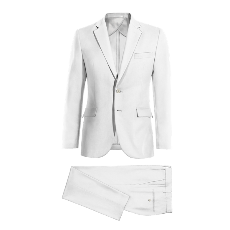 White linen Slim Fit unlined Suit