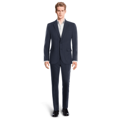 Blue linen unlined Suit