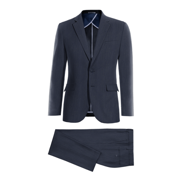 Blue linen unlined Suit