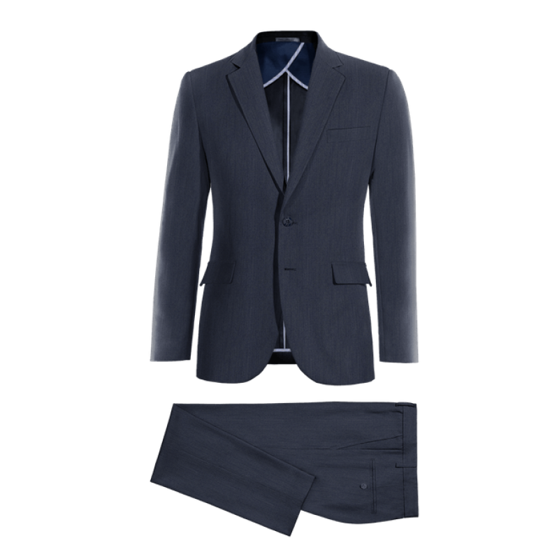 Blue linen unlined Suit