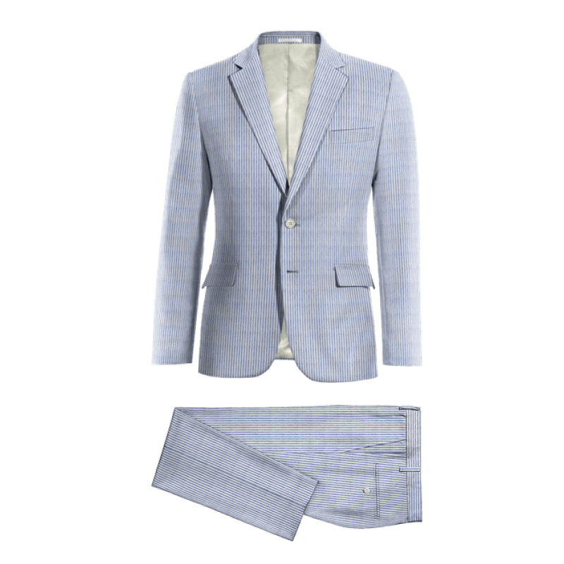 Navy Blue Pinstripe seersucker Suit