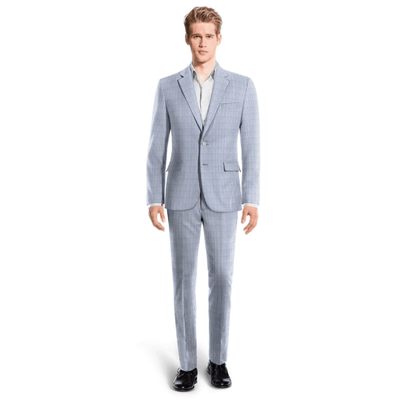 Navy Blue Pinstripe seersucker Suit