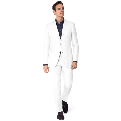 White linen unlined Suit