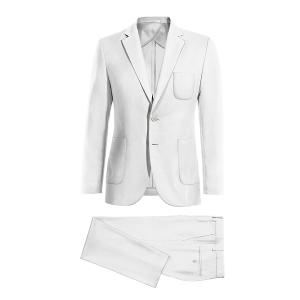 White linen unlined Suit