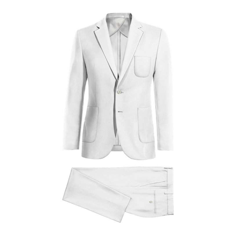 White linen unlined Suit