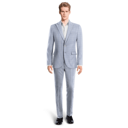 Navy Blue Pinstripe seersucker peak lapel unlined Suit