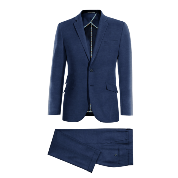 Blue linen unlined Suit