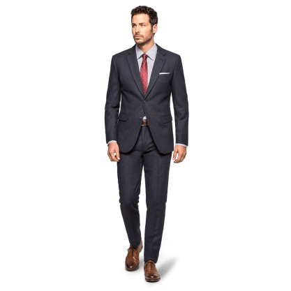 Blue Tweed Suit with handkerchief