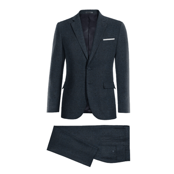 Blue Tweed Suit with handkerchief