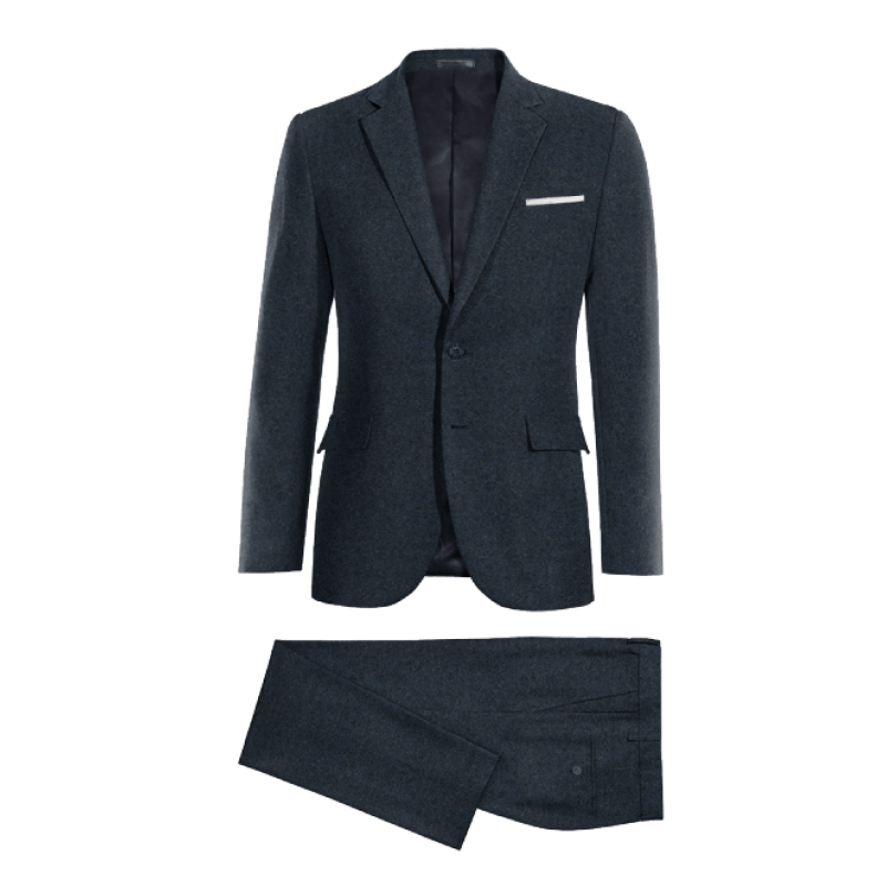 Blue Tweed Suit with handkerchief