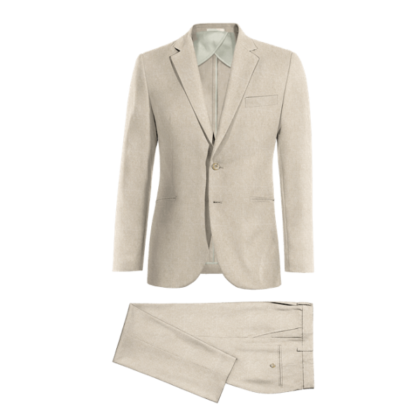 Beige linen unlined Suit