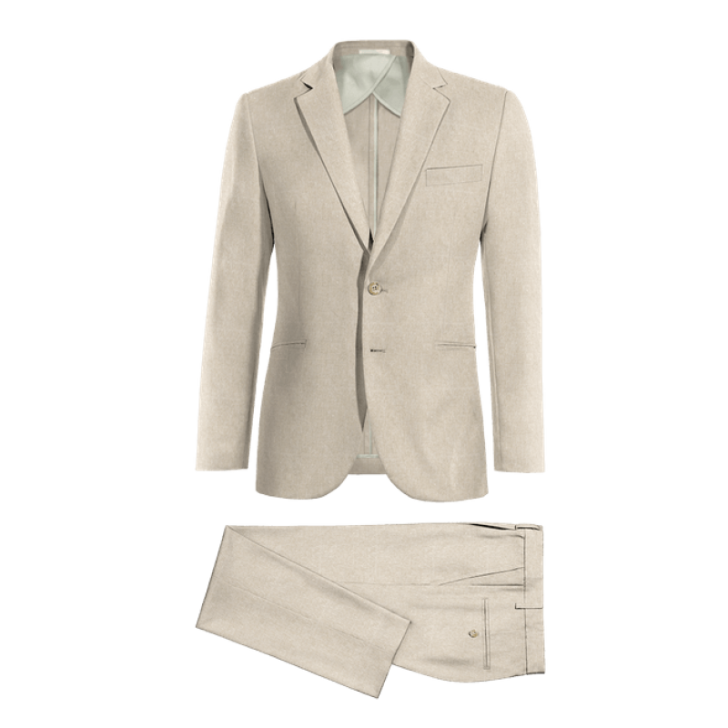 Beige linen unlined Suit