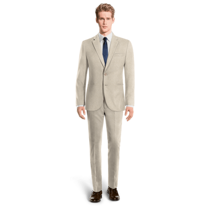 Sand linen Slim Fit unlined Suit